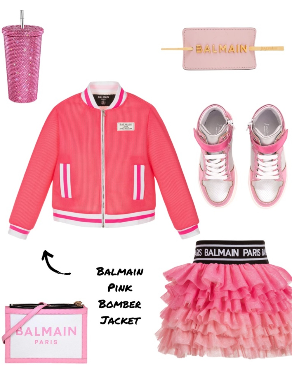Balmain Kids Girls Pink Jacket